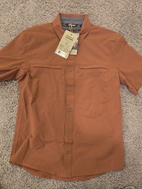 Jockey Men's Rust Brown Button-Down Shirt